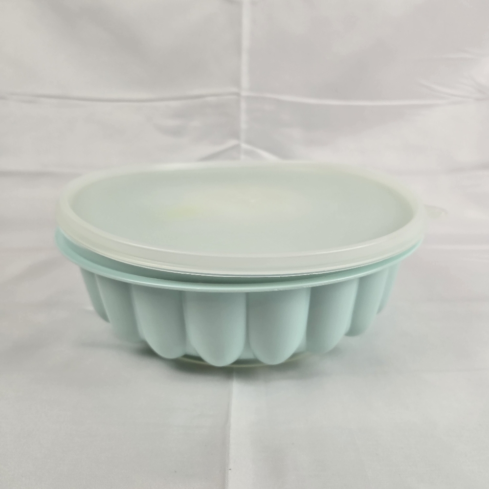 Vintage Tupperware Canada Mint Colored Jello Gelatin/Ice Mold with Lid #1202-5